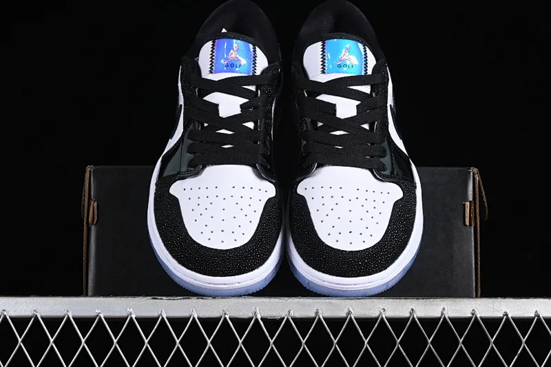 All categories Air Jordan Jordan series basketball shoes Air Jordan 1 Low G version pure original Air Jordan 1 Low Golf AJ1 Joe 1 new golf version laser patent leather black double hook FZ4159-100